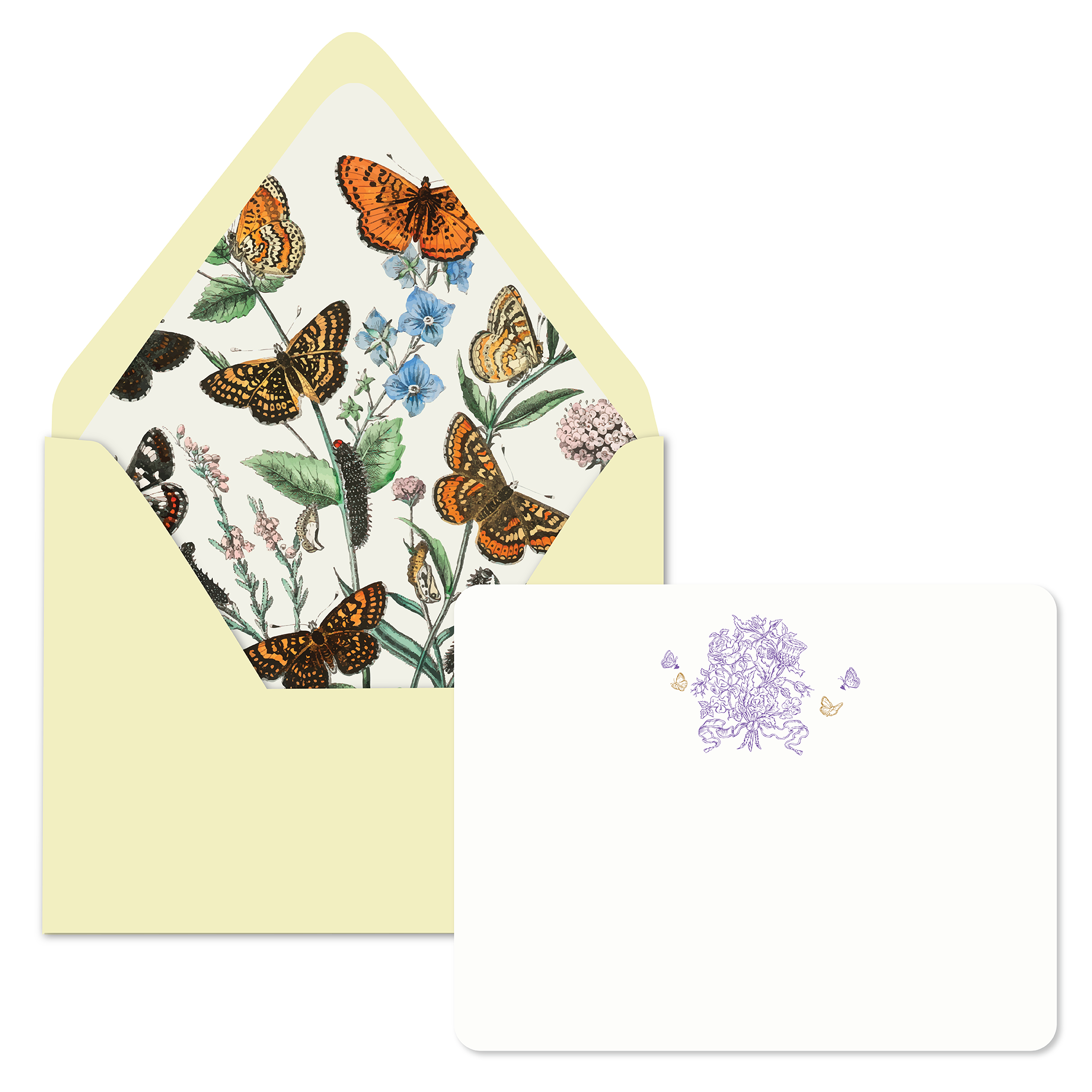 Foil Stamped Stationery Set - Butterfly Bouquet