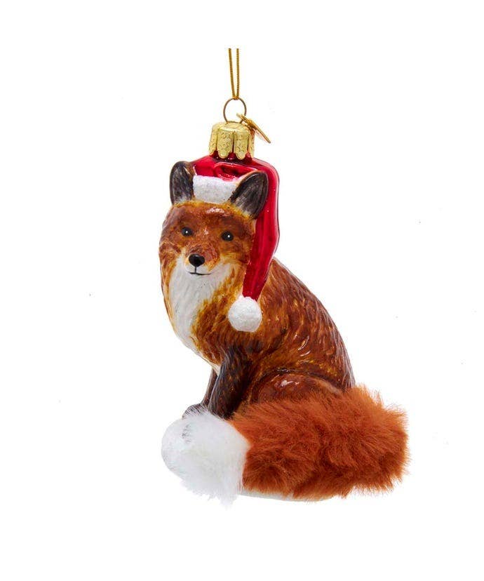 4.25"NOBLE GEMS CHRISTMAS FOX ORNAMENT