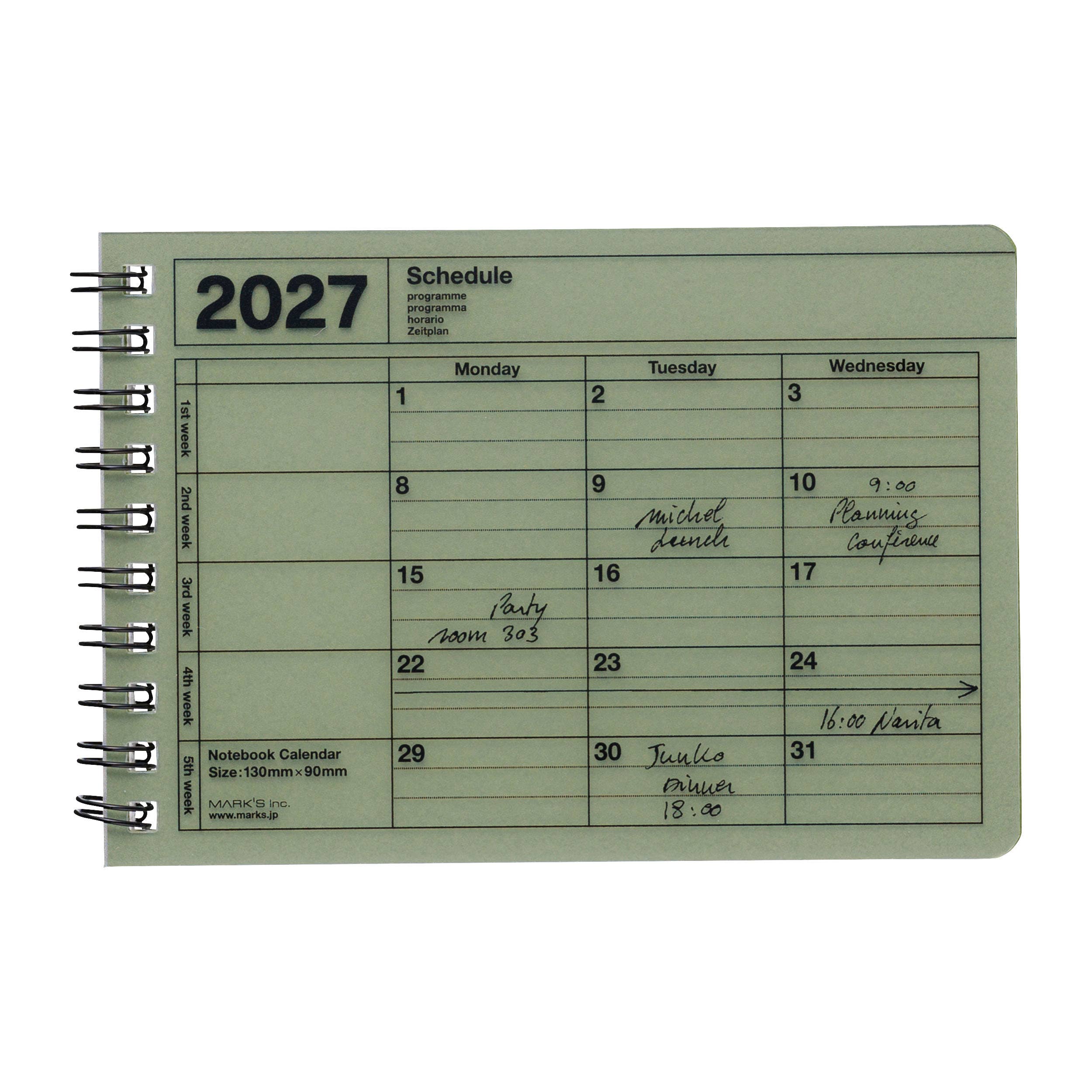 Notebook Calendar 2027 – Monthly Planner with Notes B7, XS : Black