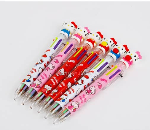 Sanrio Characters 6 Color Ball Point Pencil- 0.7mm : Hello Kitty