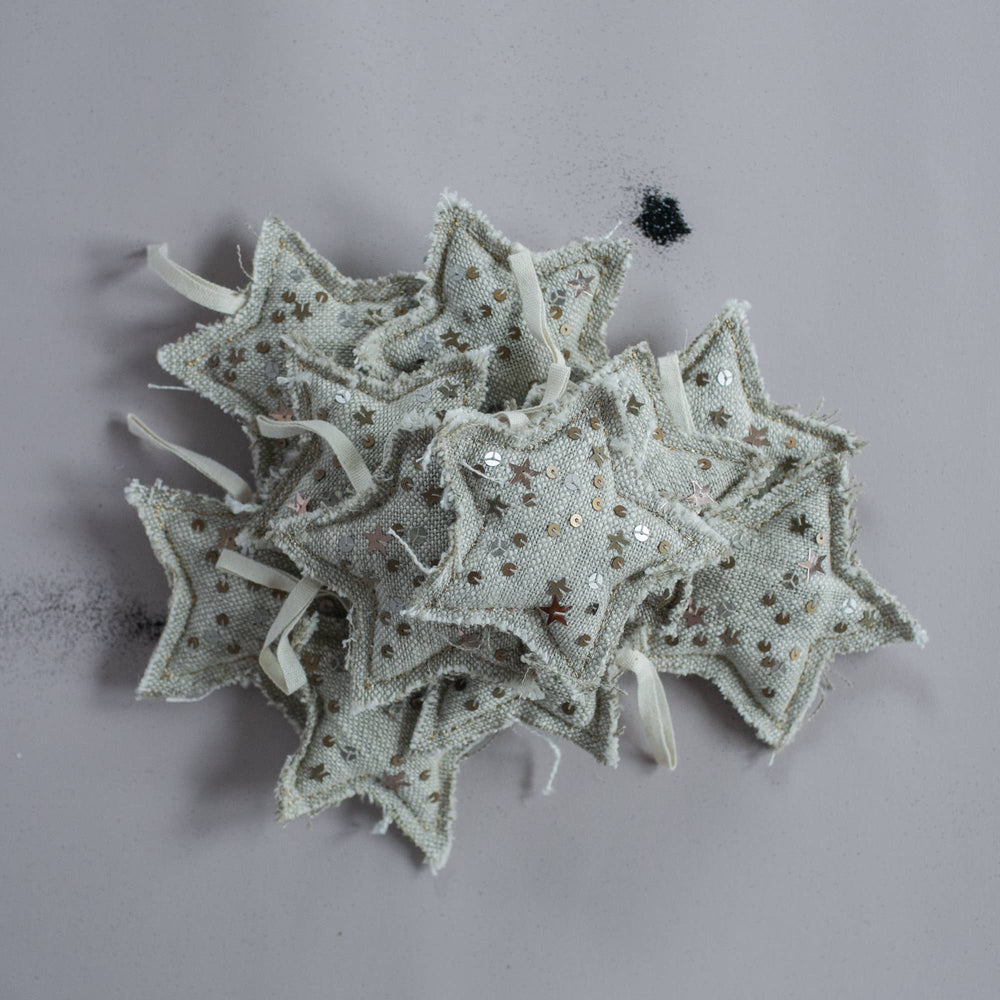 Metallic Confetti Star - Cotton & Lavender filled Ornament