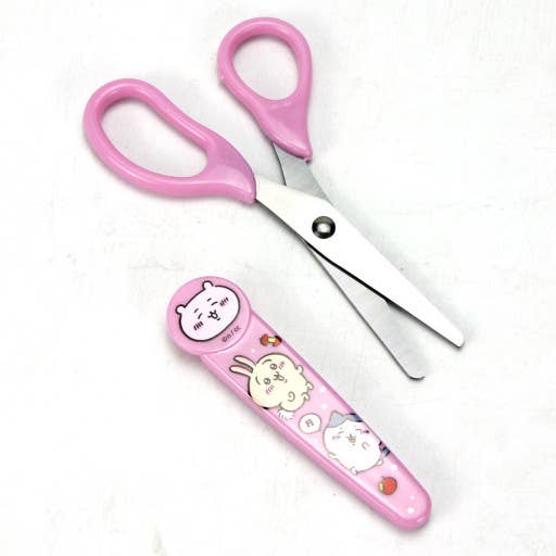 Chiikawa Scissors with Safety Cover Cap - Pink