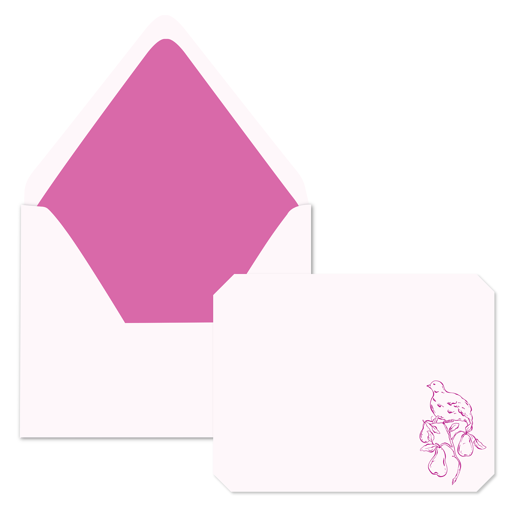 Foil Stamped Stationery Set - Pink Partridge