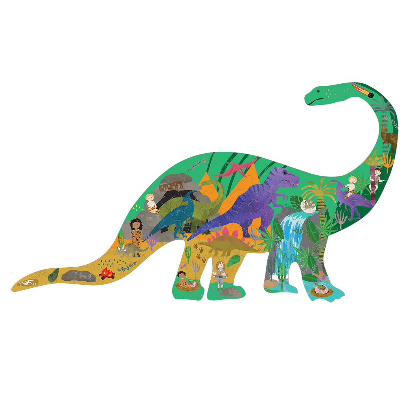 Dinosaur 80pc "Diplodocus" Jigsaw Puzzle in Shaped Box