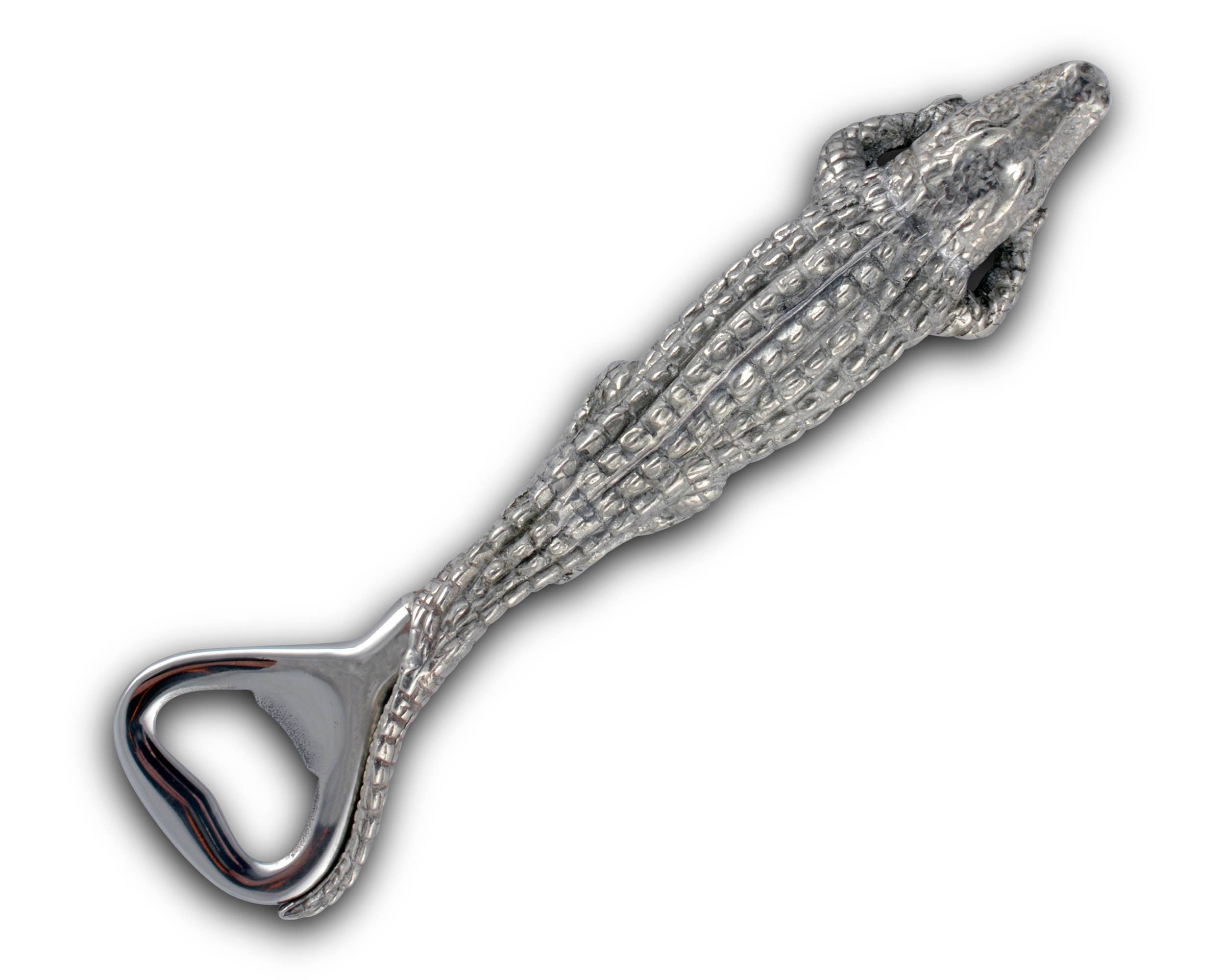 Pewter Alligator Handle Bottle Opener