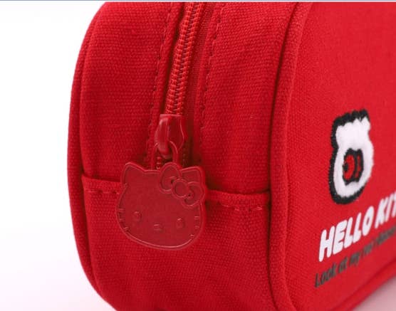 Hello Kitty Cotton Applique Pencil Case Multi Pouch