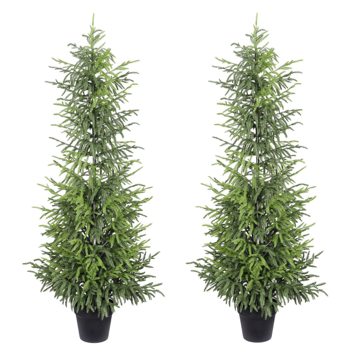 Artificial Pine Tree in Black Pot, 4- or 5-Foot, Single or Set of 2: 4' / 1pc/set