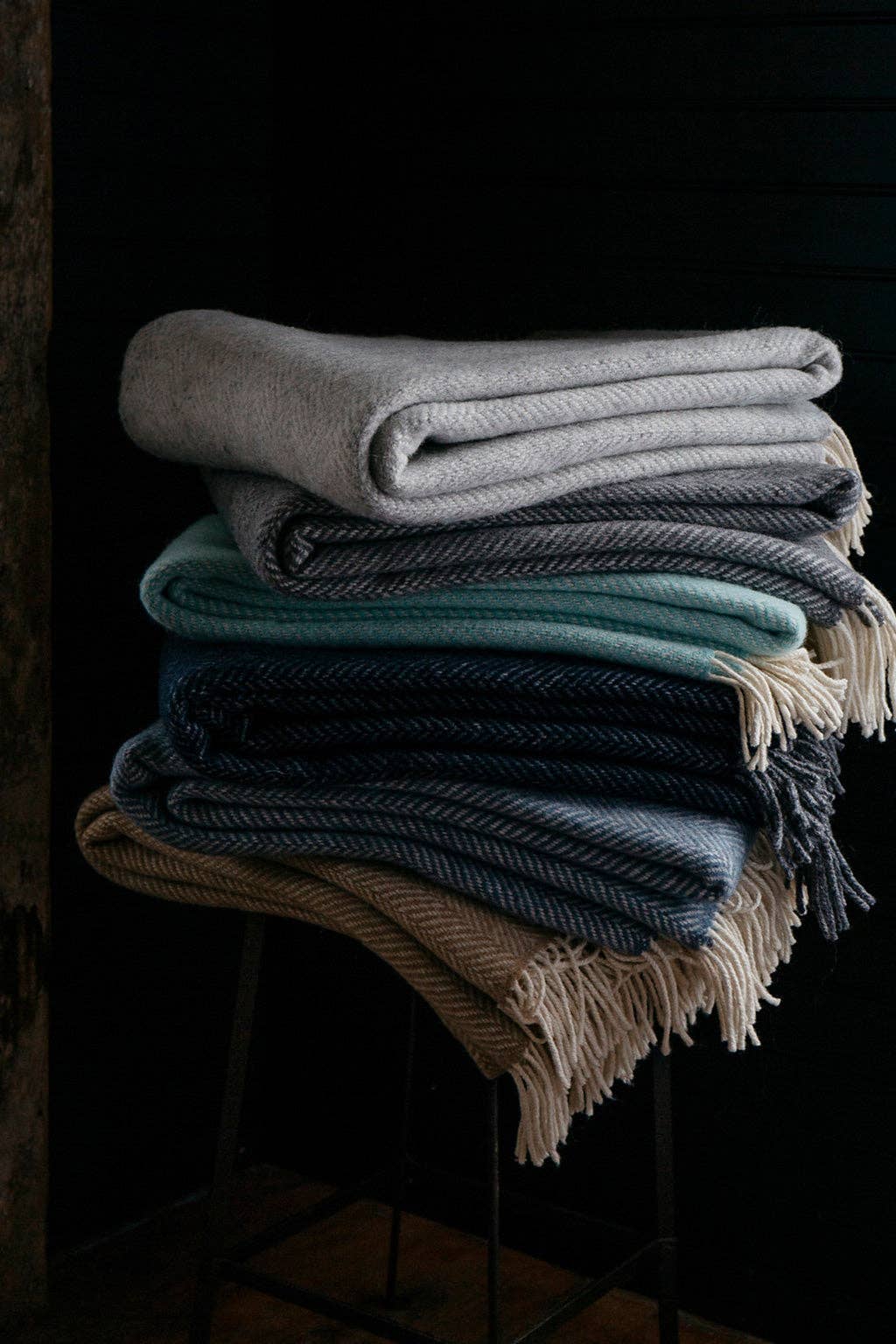 Herringbone w/ Cashmere Throws: NEW! Raw Honey