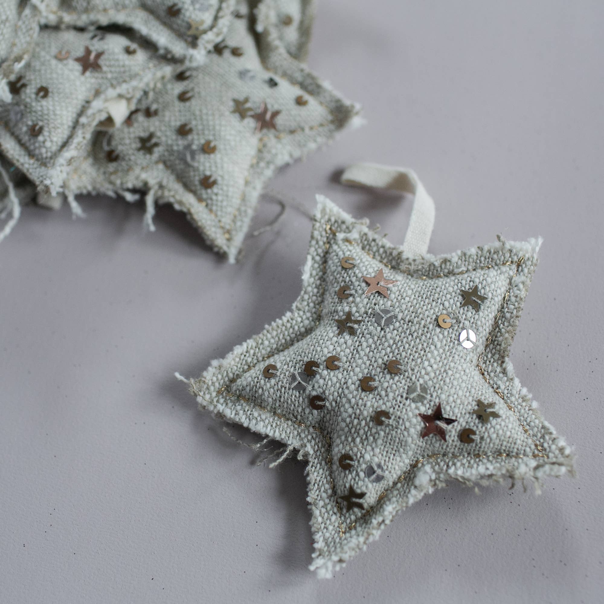 Metallic Confetti Star - Cotton & Lavender filled Ornament