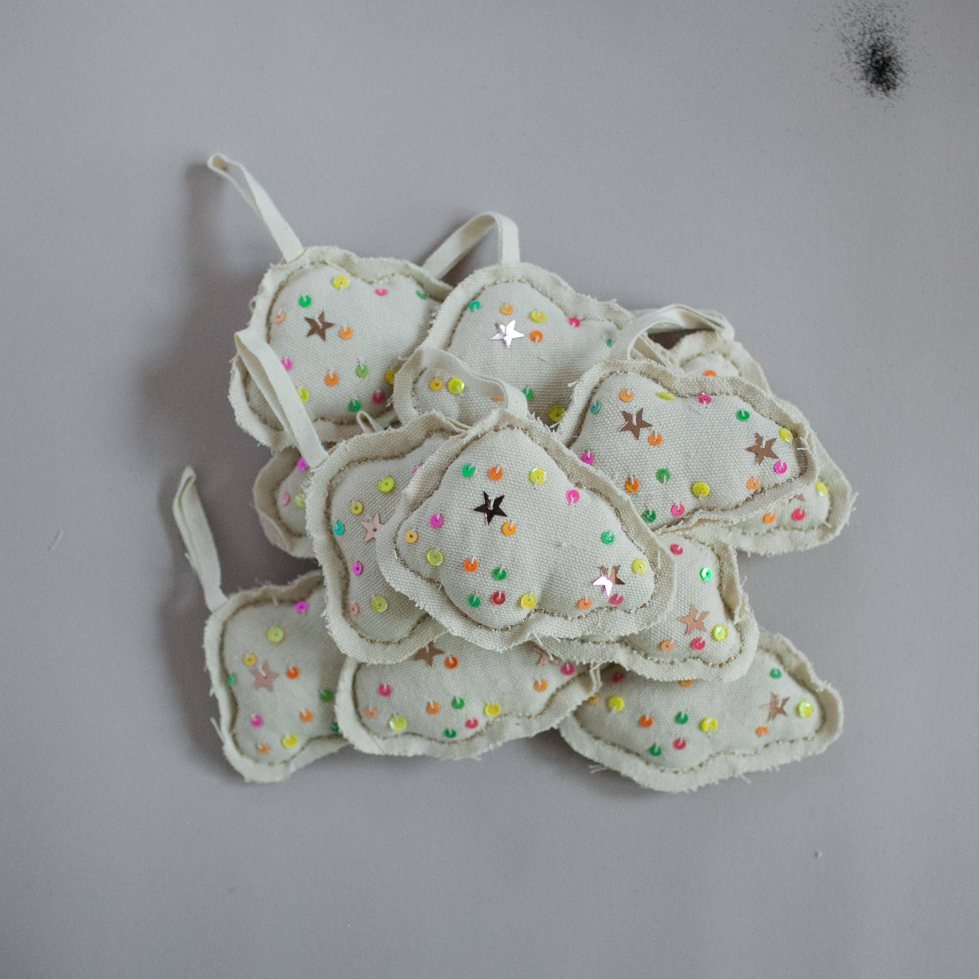 Neon Confetti Cloud - Cotton & Lavender filled Ornament