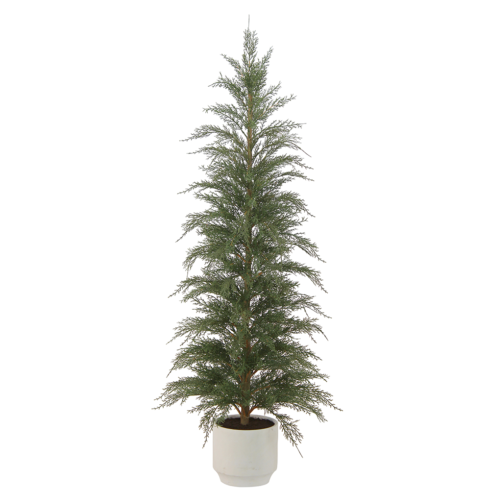 Holiday Faux Cedar Tree, Potted, 4 ft