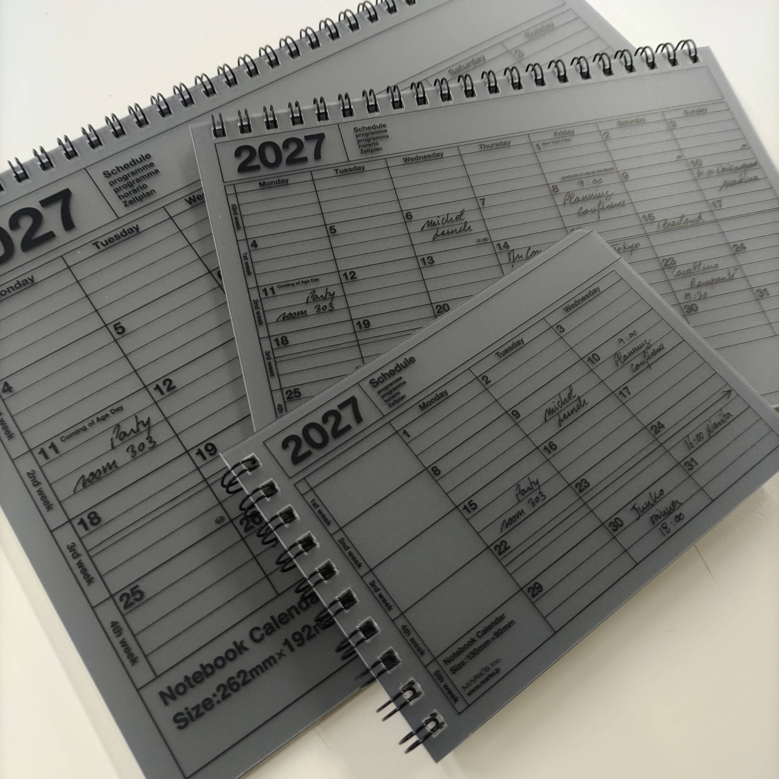 Notebook Calendar 2027 – Monthly Planner with Notes B7, XS : Neon Orange