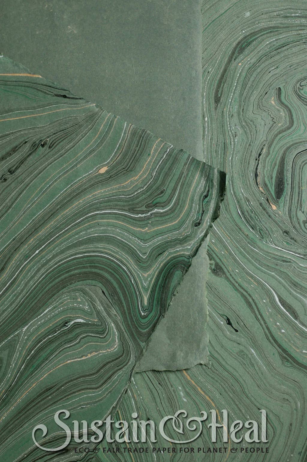 Dark Green Marble Sheet #175: Thin Text