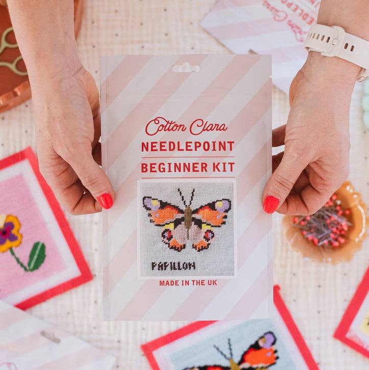 Butterfly Needlepoint Kit - Beginner Craft Kit