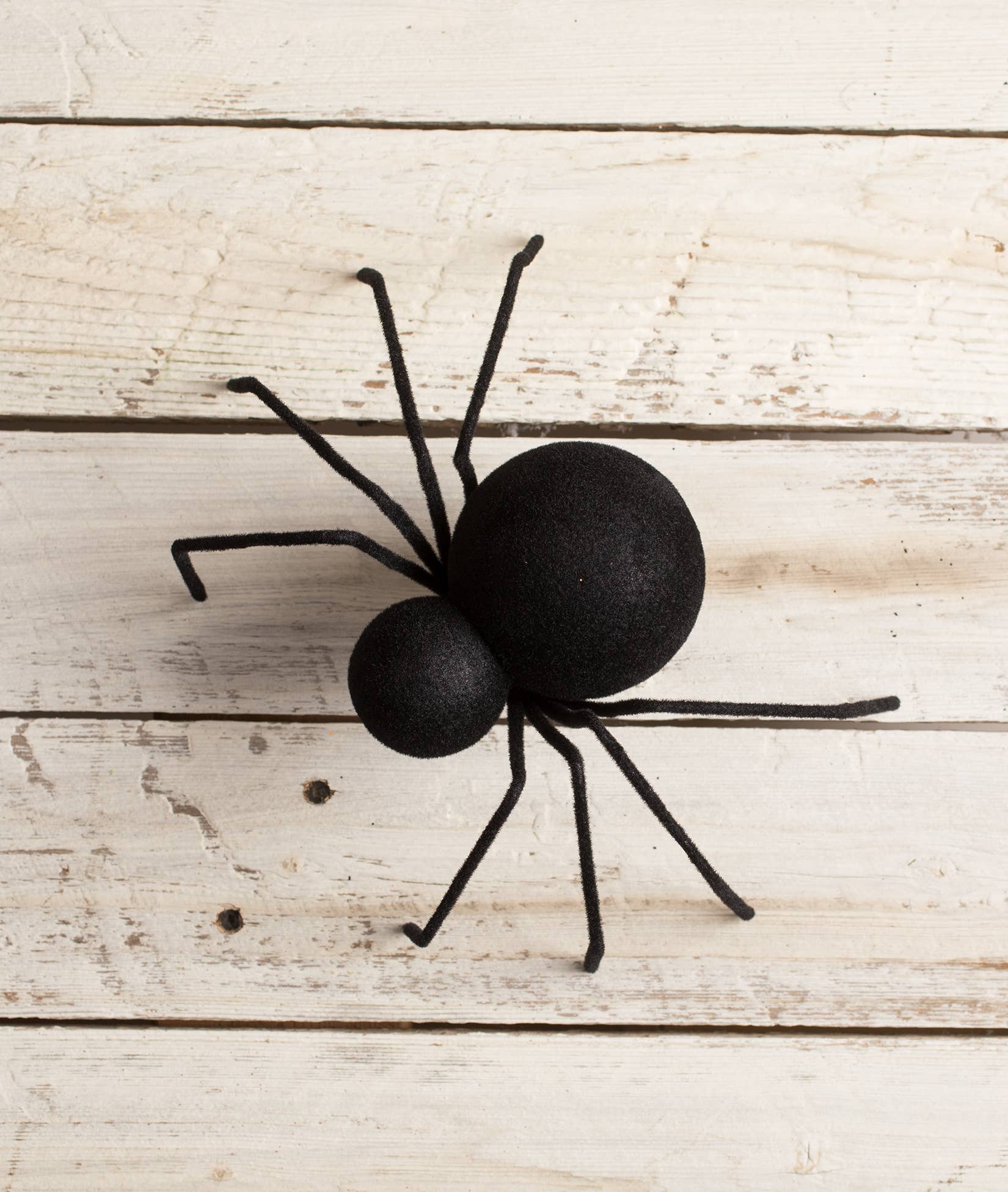 Black Flocked Spider Large