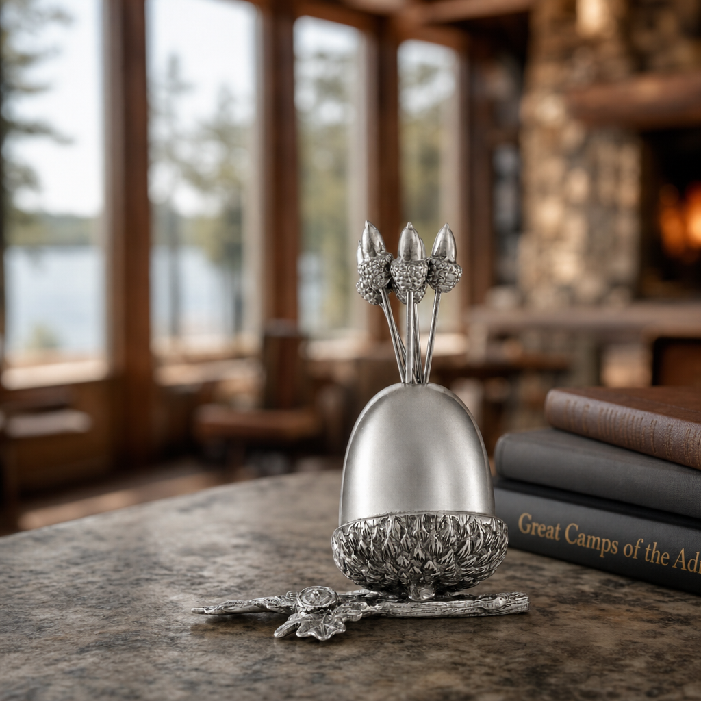 Pewter Acorn Cheese Pick Set