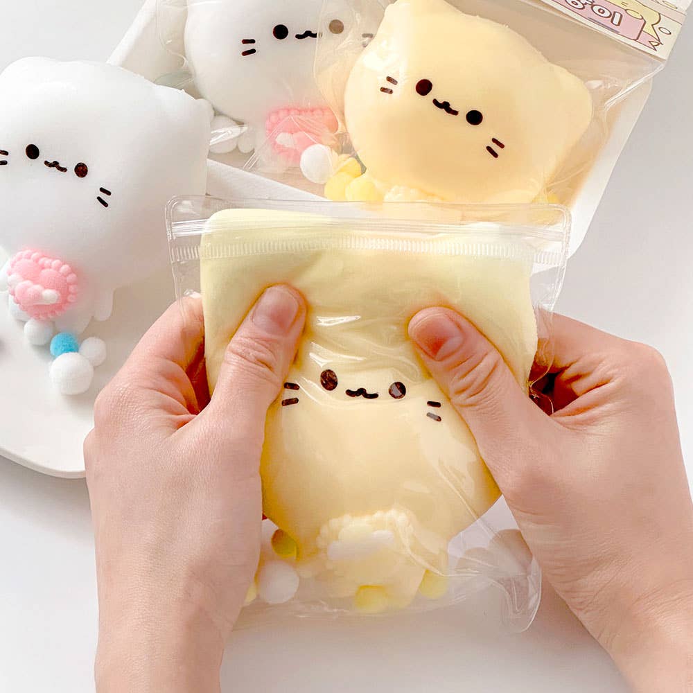 Pocket Cat Mochi Squishy – Soft Sensory Stress Toy