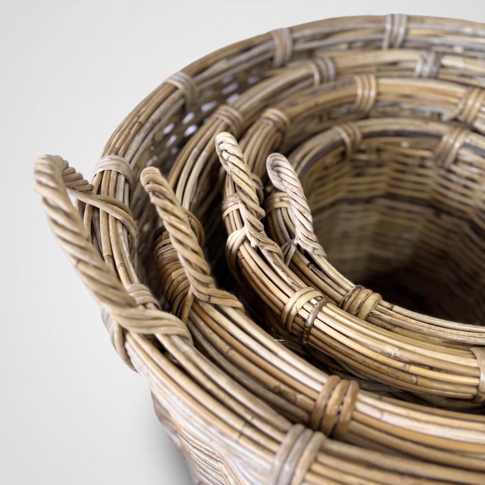 Black Mountain Rattan Round Basket: XLarge - 24" H