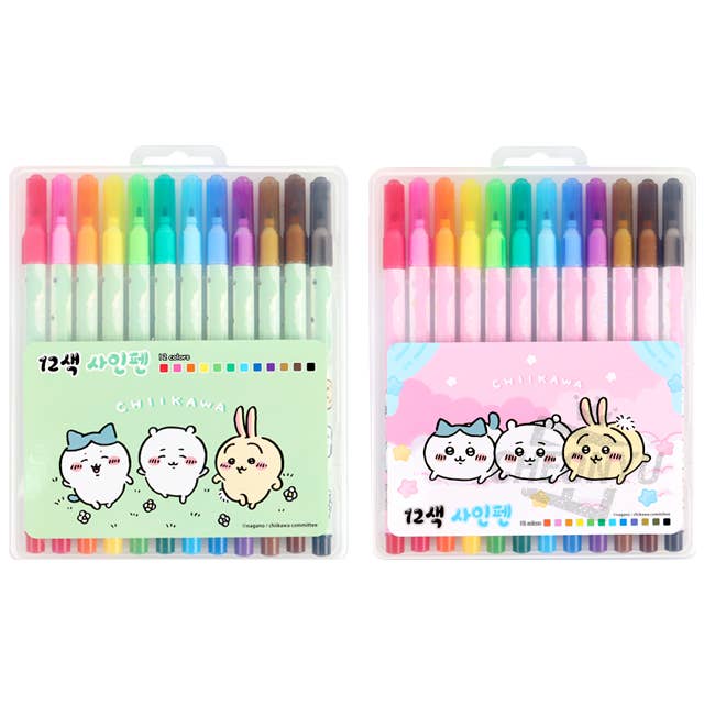 Chiikawa 12 Color Felt-tip Pen Marker SET with CASE