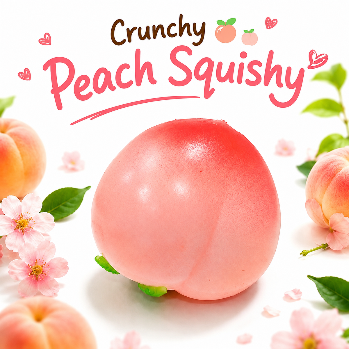 Peach Crunch Squishy – Soft & Stretchy ASMR Fidget Toy