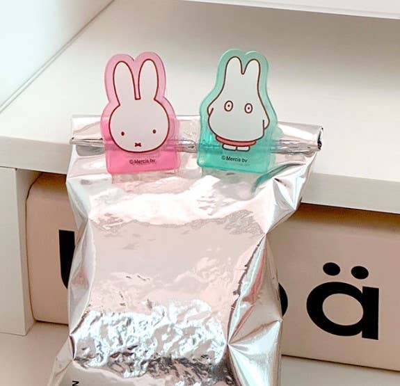 PINK Miffy illust Memo Note Pad with Characters Clip Set