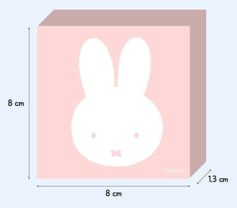 PINK Miffy illust Memo Note Pad with Characters Clip Set