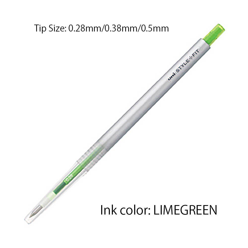 Blue Black UNI MITSUBISHI STYLE FIT SINGLE COLOR SLIM GEL PEN / 0.38mm