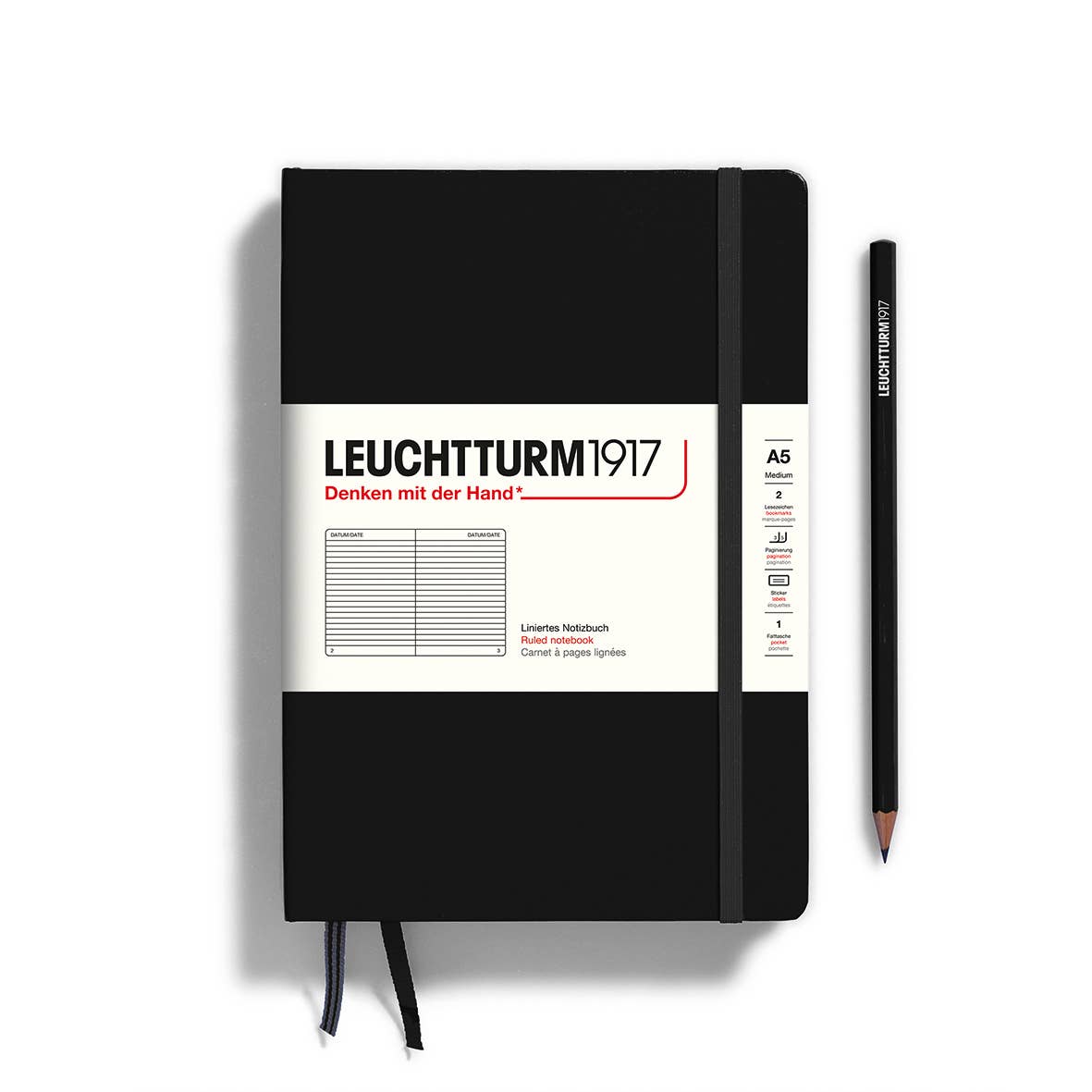 Notebooks - Medium (A5): Black / Hardcover / Ruled