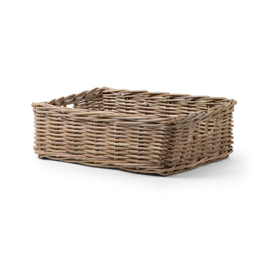 Rattan Rectangle Basket Tray: Medium - 5" H