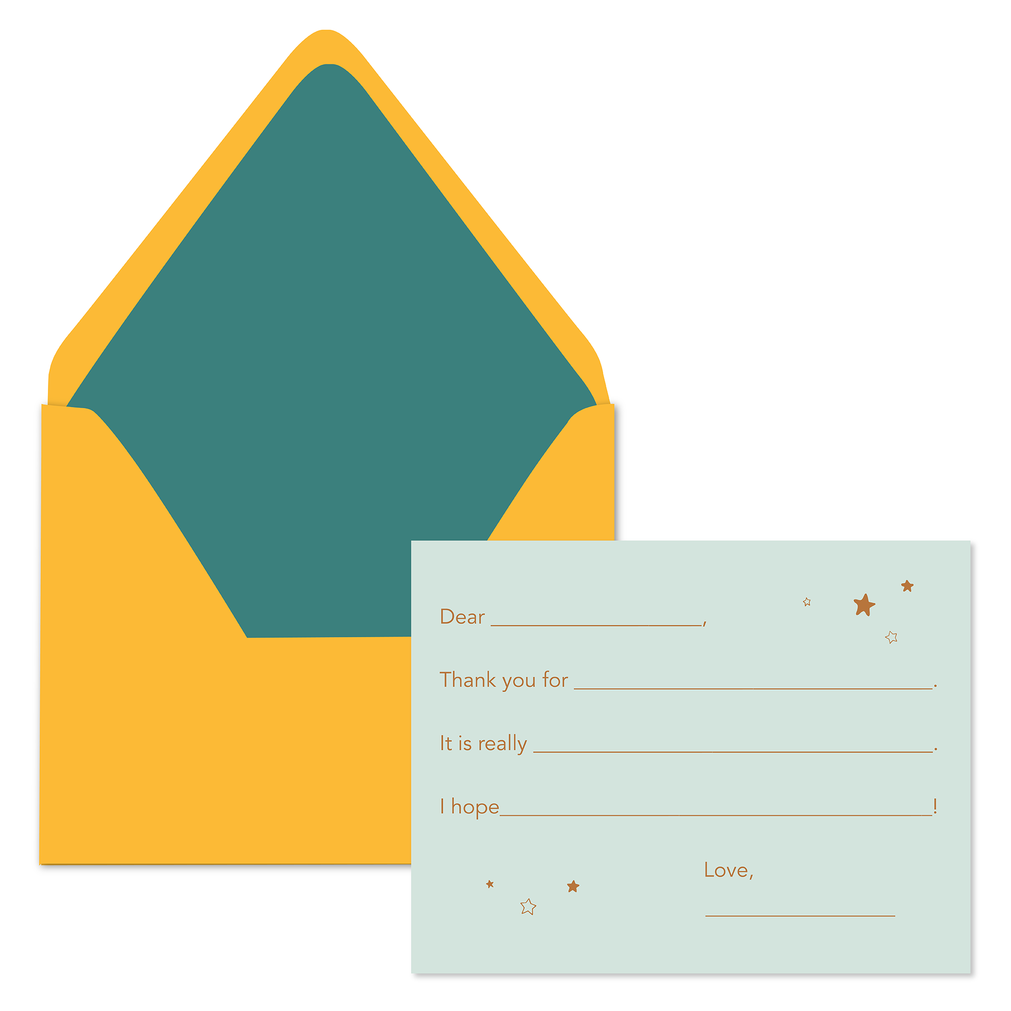Foil Stamped Stationery Set- Guided Thank You- Green