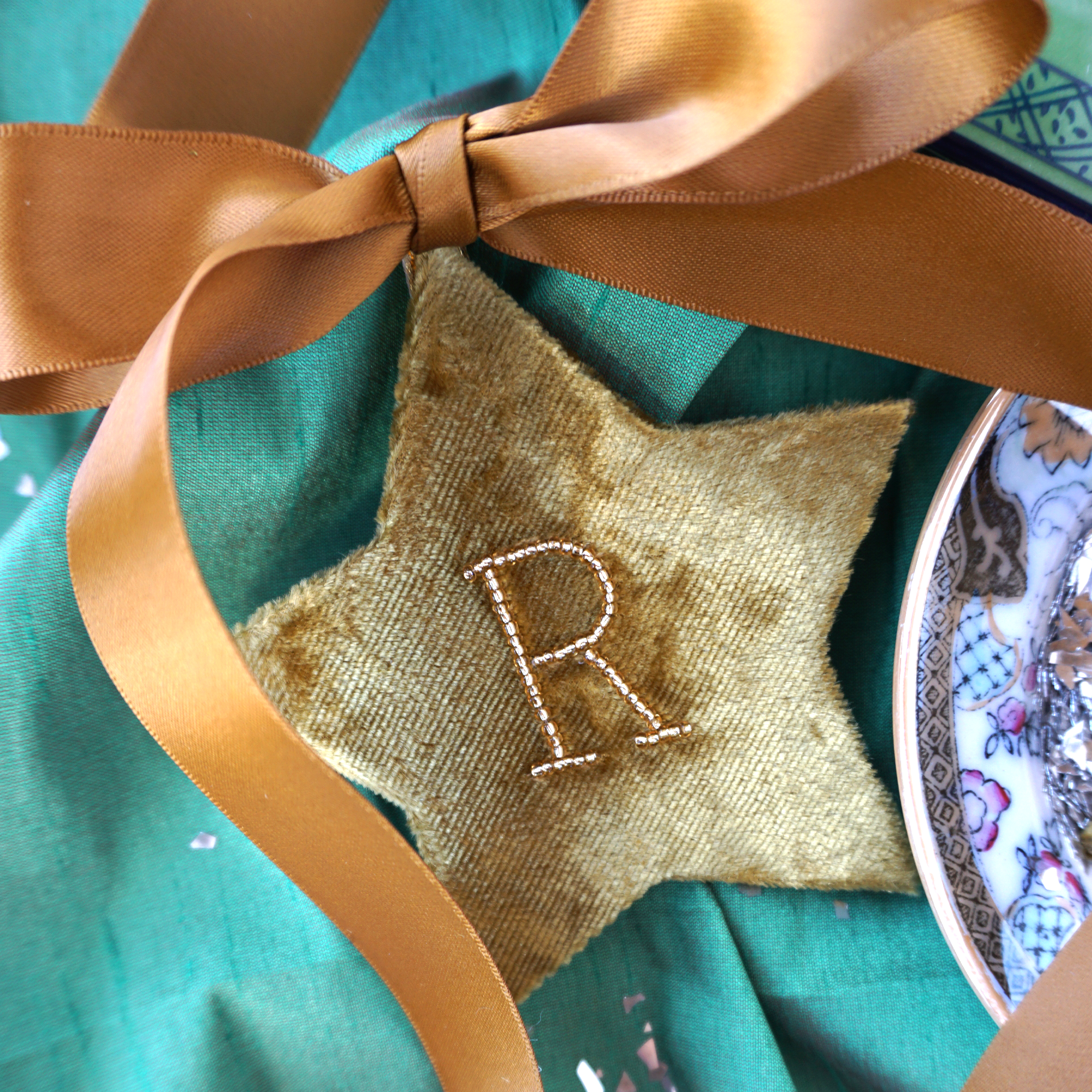 Letter Star Ornament - Gold