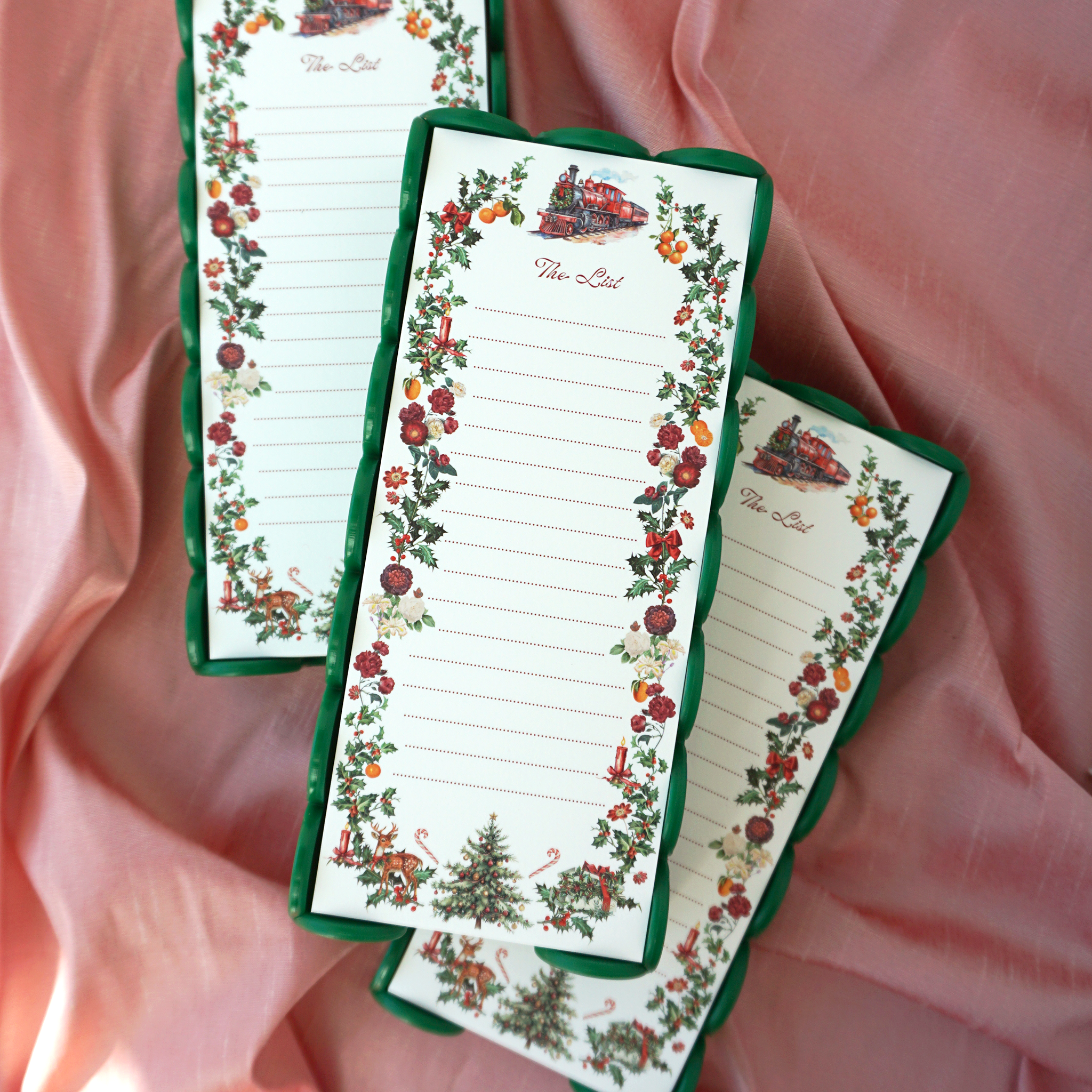 Scalloped Acrylic Tray and Notepad - Christmas Cheer