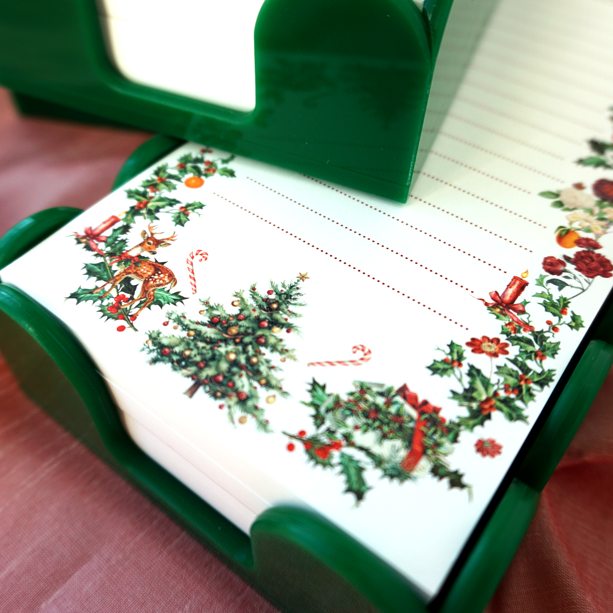 Scalloped Acrylic Tray and Notepad - Christmas Cheer