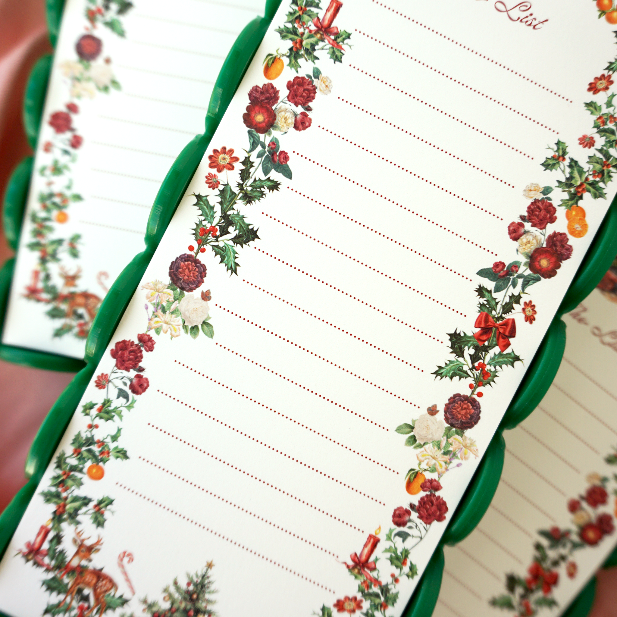 Scalloped Acrylic Tray and Notepad - Christmas Cheer