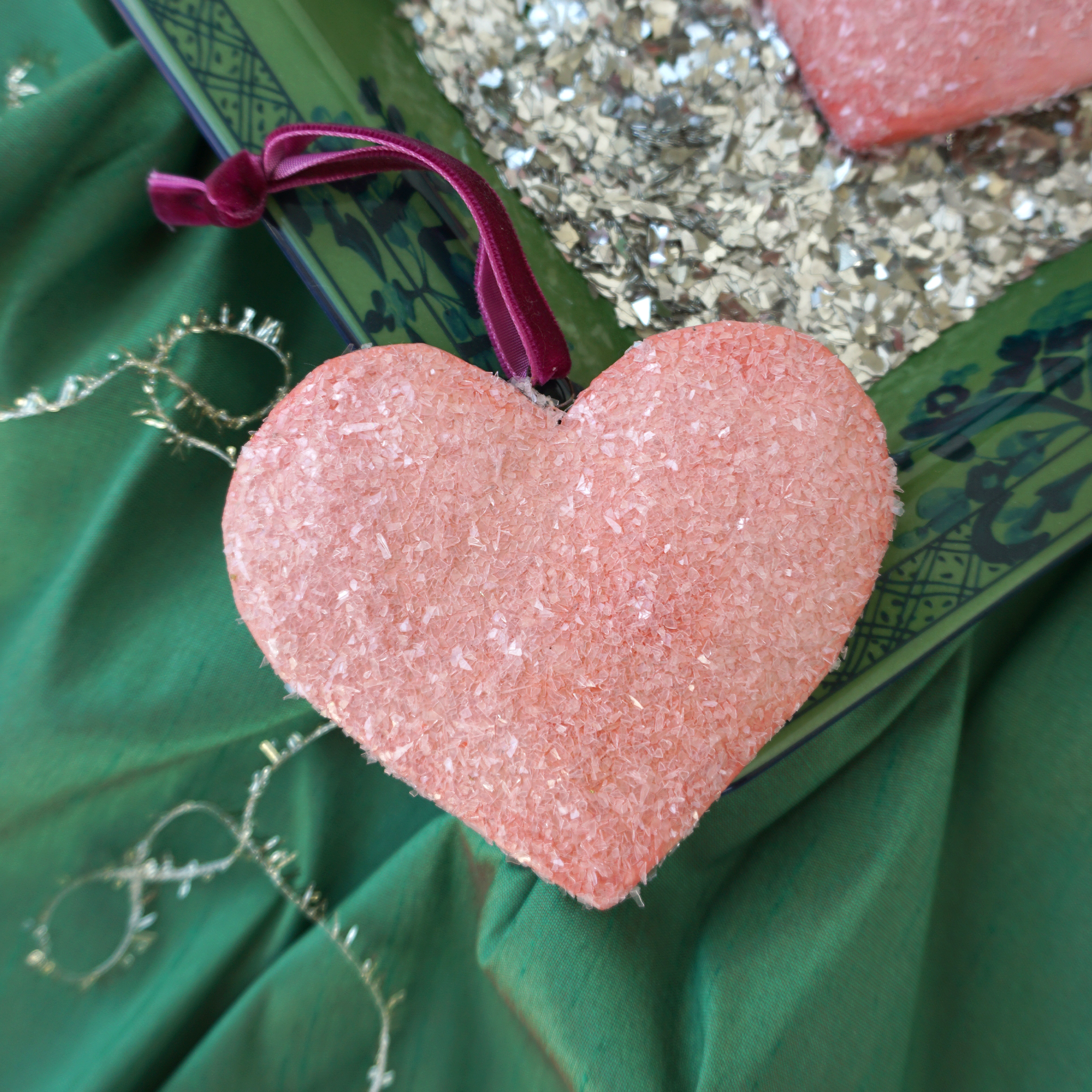 Paper Mache Heart- Pink