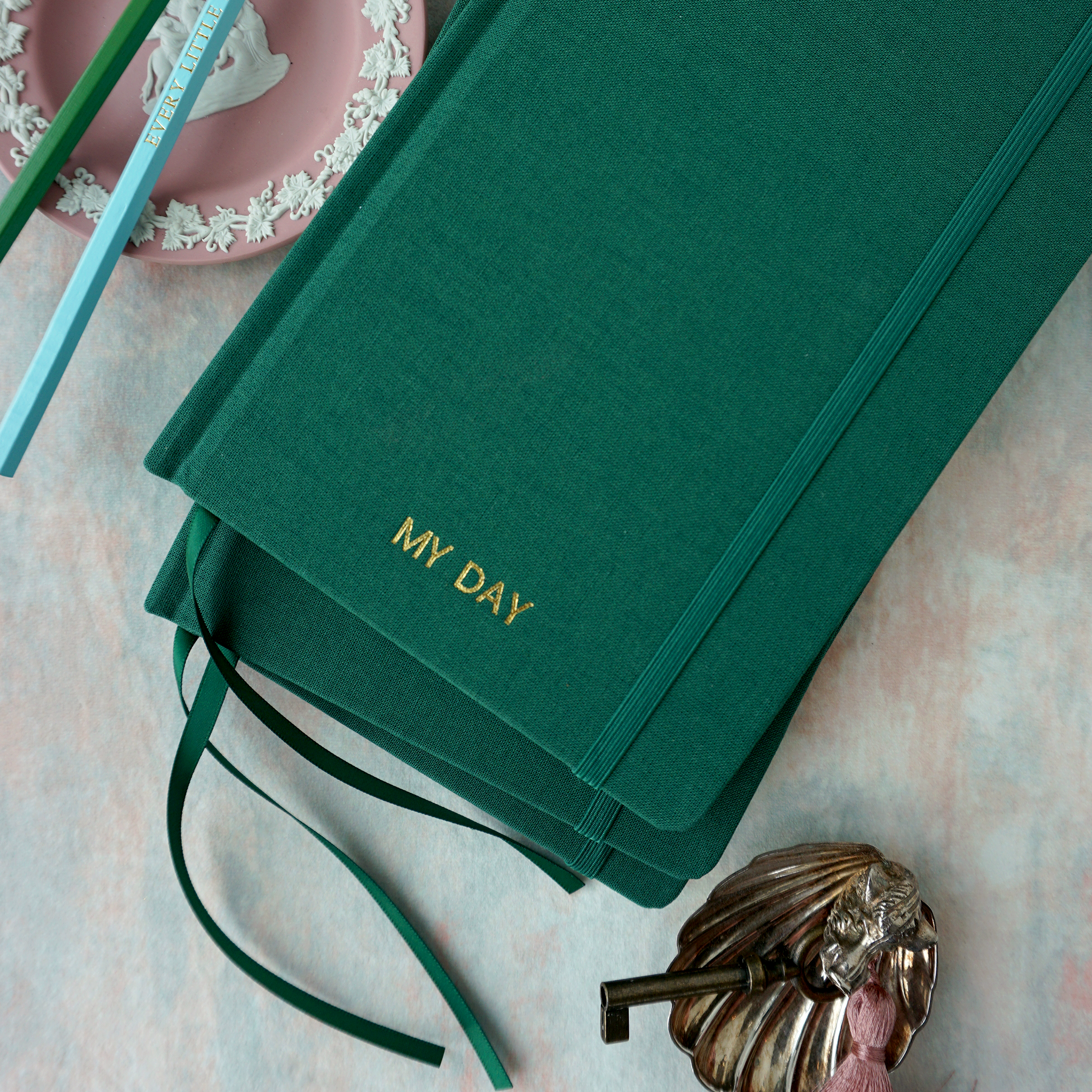 Dark Green Hardcover Journal - Free Customization