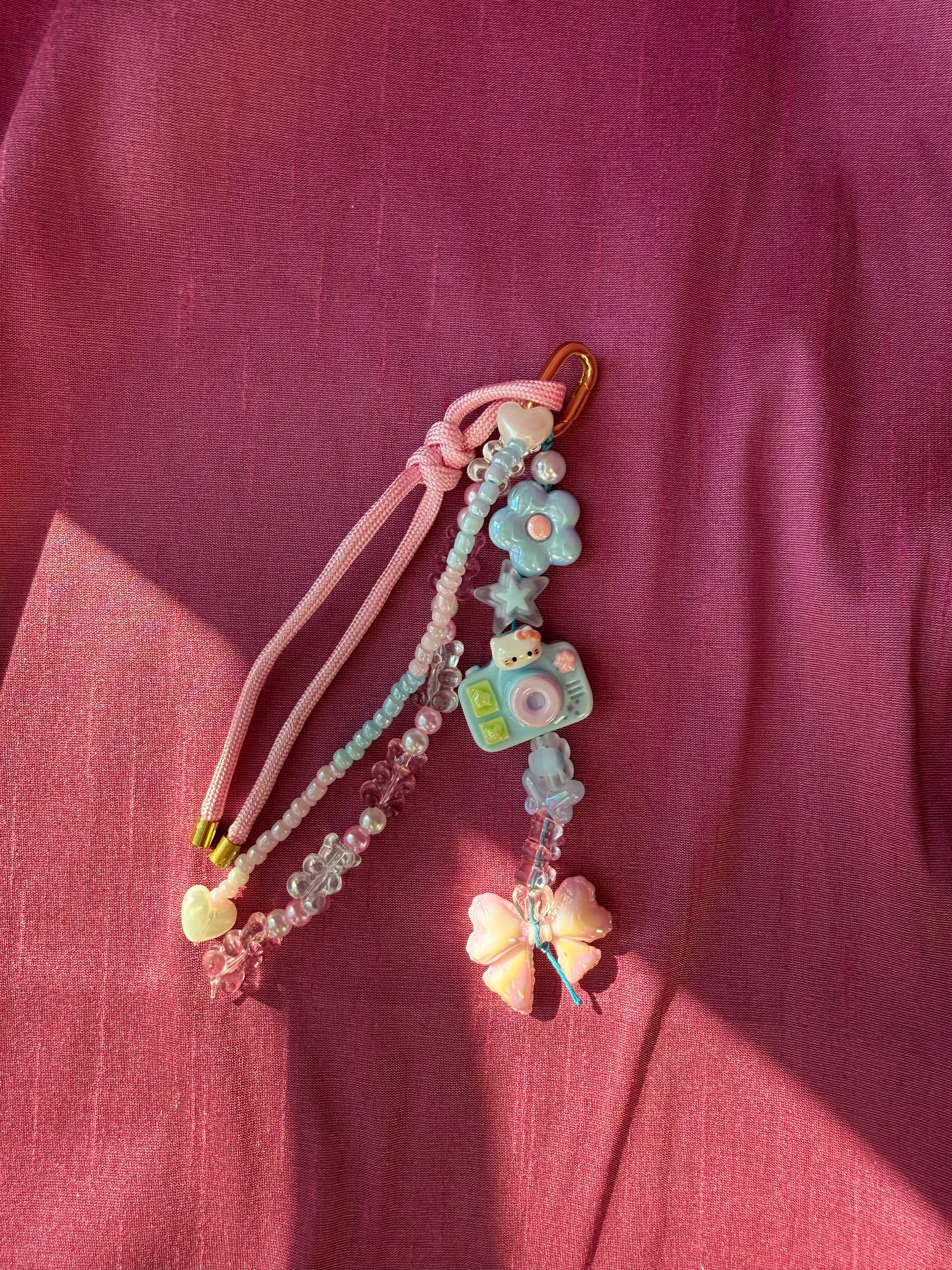 Sweet and Kind Bag Charm - light pink paracord