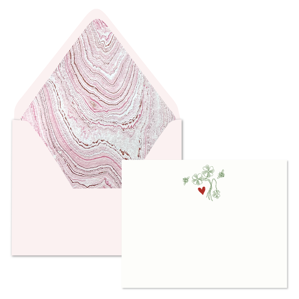 Foil Stamped Stationery Set - Lucky Heart