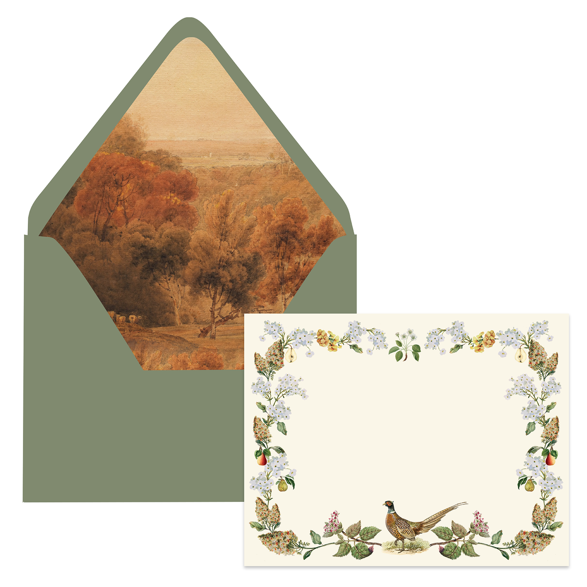 Collage Stationery Set- Pleasant Pheasant