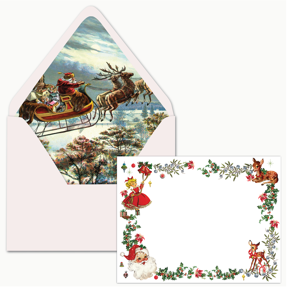 Collage Stationery Set- Santa Bells