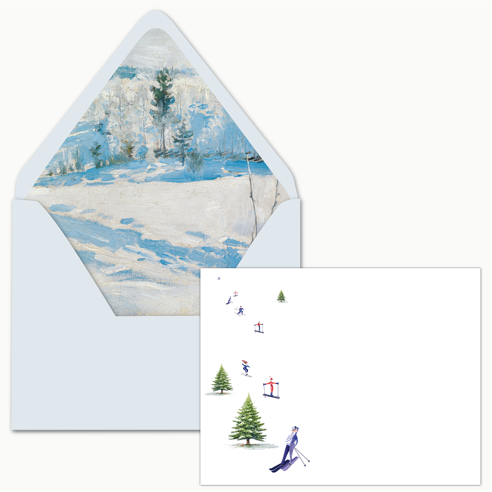 Digital Collage Stationery Set- Ski Slopes