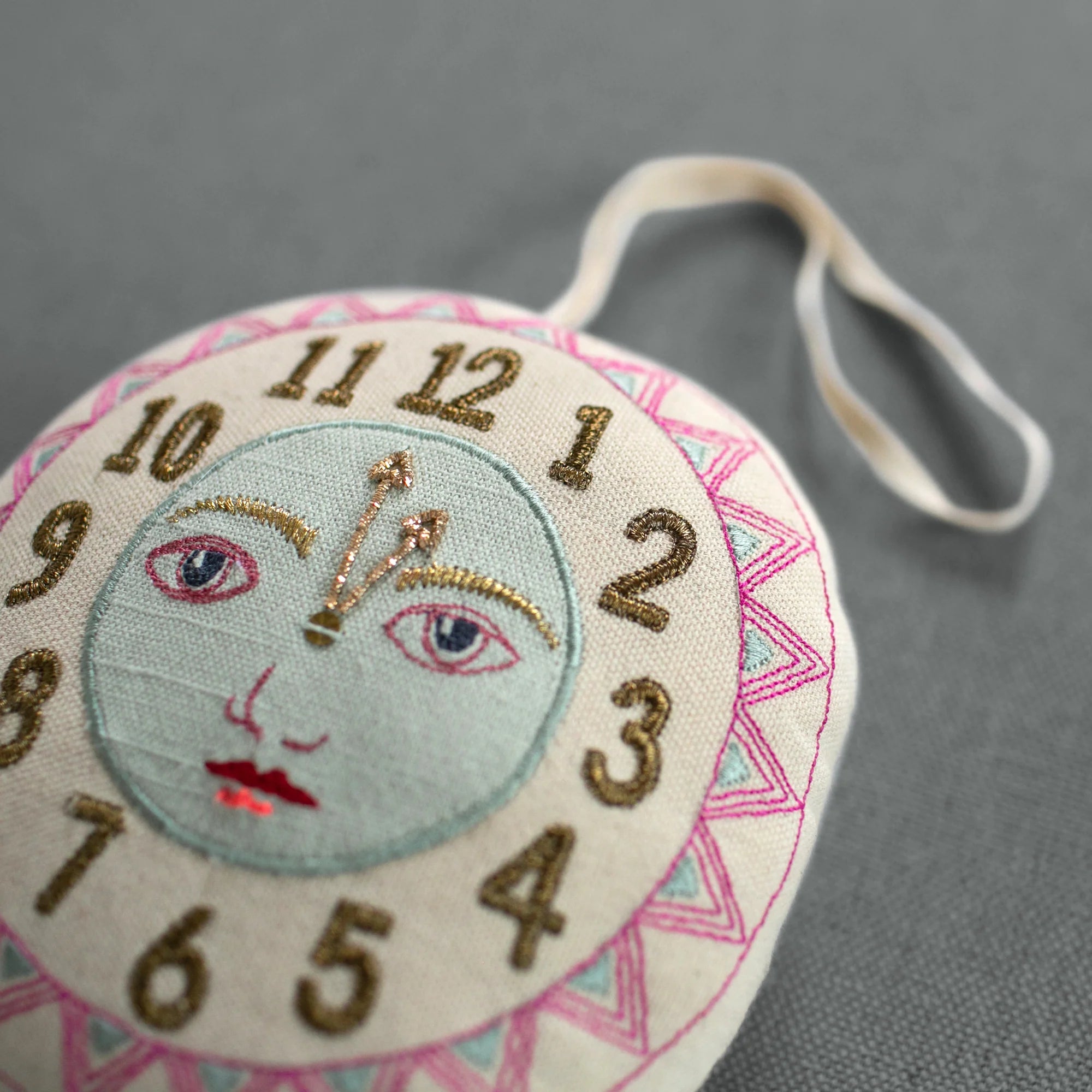 Skippy Cotton Clock Face Wall Hanging