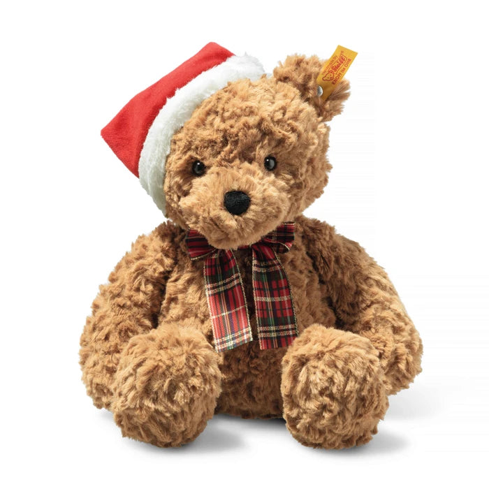Jimmy Christmas Teddy Bear with Santa Hat and Bow, 12 in