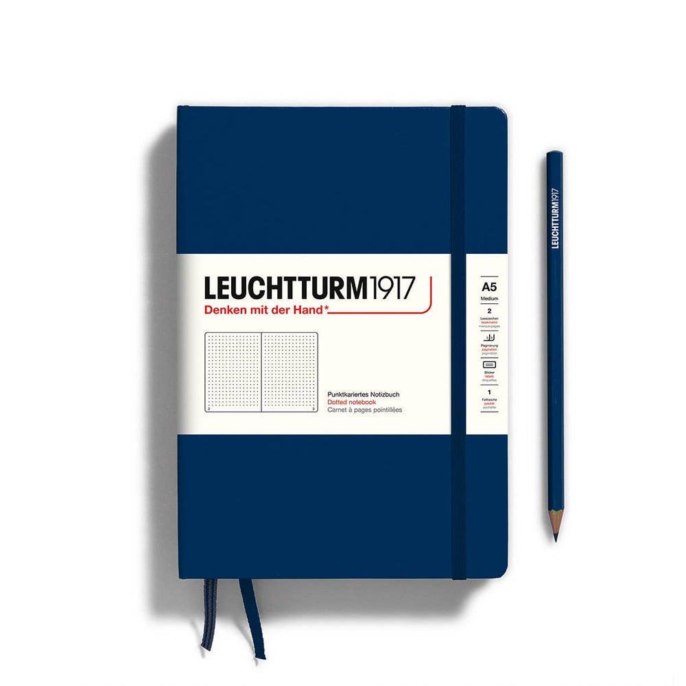 Notebooks - Medium (A5): Dotted / Hardcover / Navy