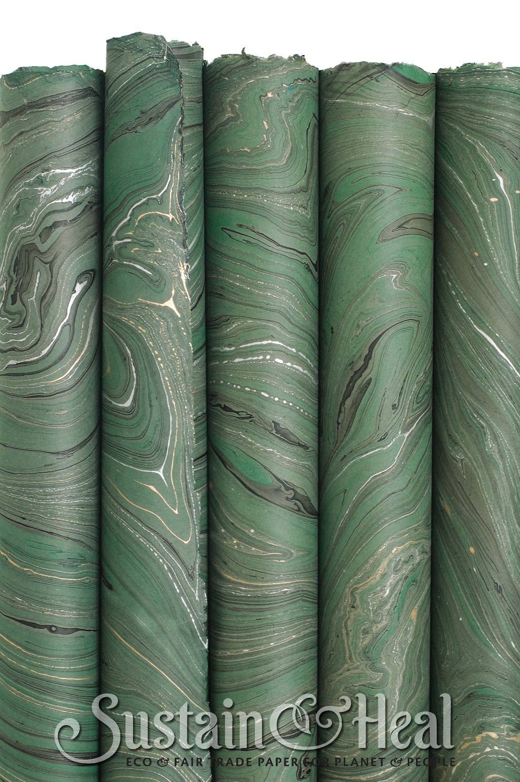 Dark Green Marble Sheet #175: Thin Text